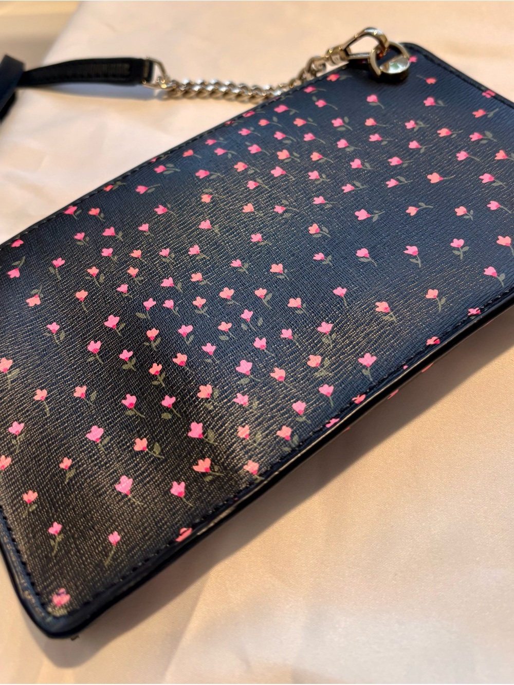 kate spade black crossbody with pink floral print - Picture 3 of 5